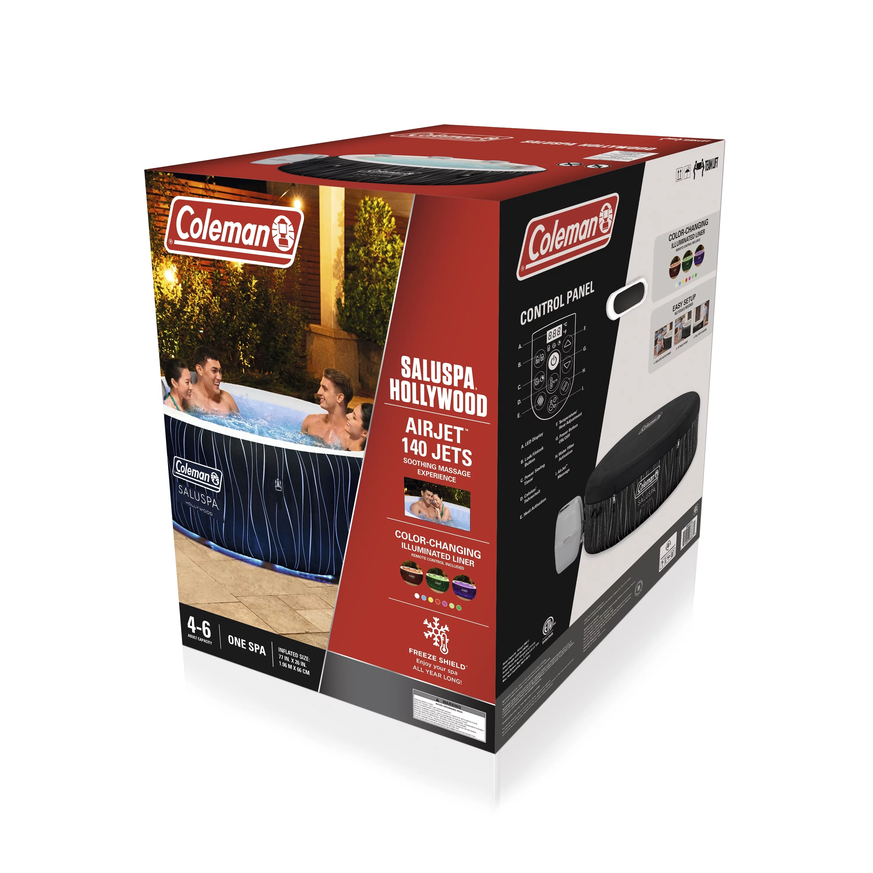 Coleman Hollywood Luxe AirJet 240 gal. Winter Inflatable Hot Tub with LED Lights, 104˚F - Cheap Fitting