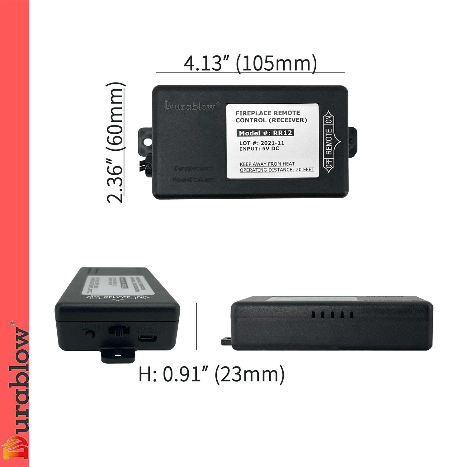 Durablow Tr2003 Gas Fire Fireplace On/Off Remote Control Kit + Thermostat + Timer for Millivolt Valve - Cheap Fitting