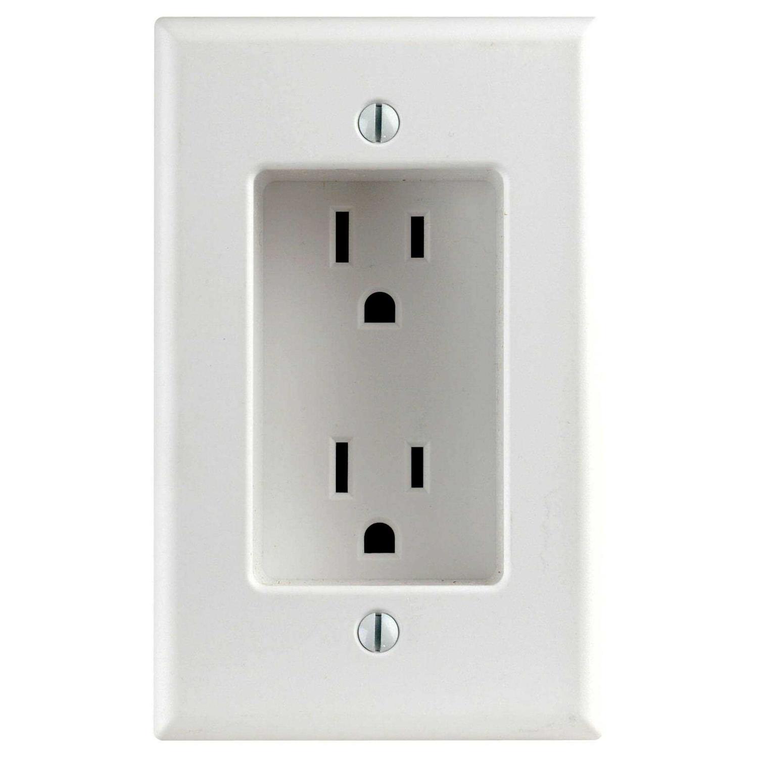 Leviton Recessed Duplex Receptacle 689-W - Cheap Fitting