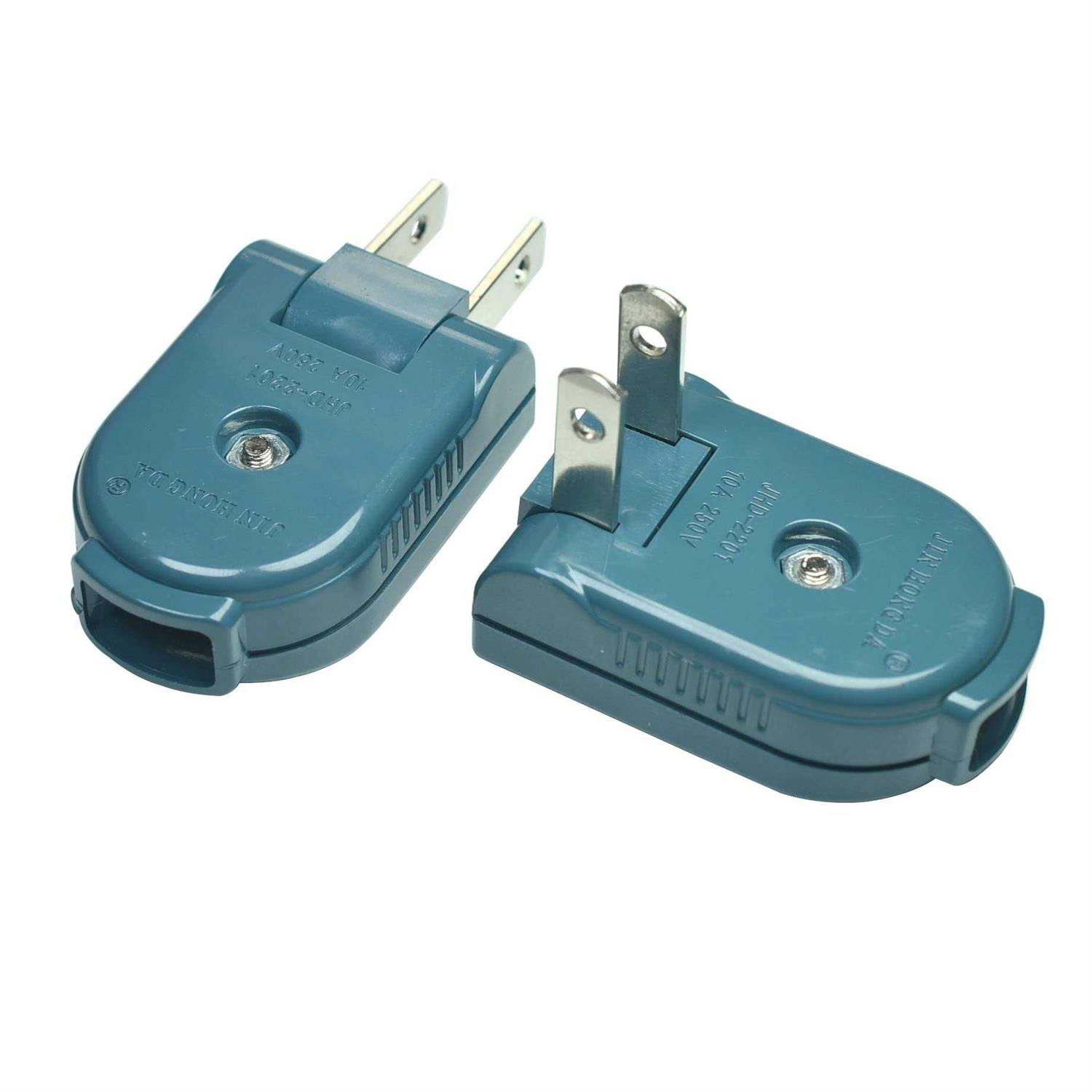 2 Prong Extension Cord Plug Replacement,Electrical Plug Lamp Plug,90 Degrees,2 Wire Non Polarized Plug,Non-Grounding,2P,2W,15 Amp - Cheap Fitting