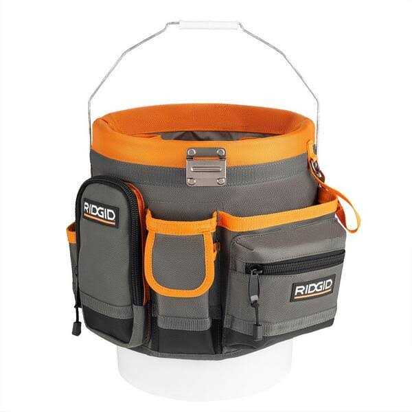 RIDGID 30 in. 35 Pocket Professional Grade Tool Bucket Bag - Cheap Fitting