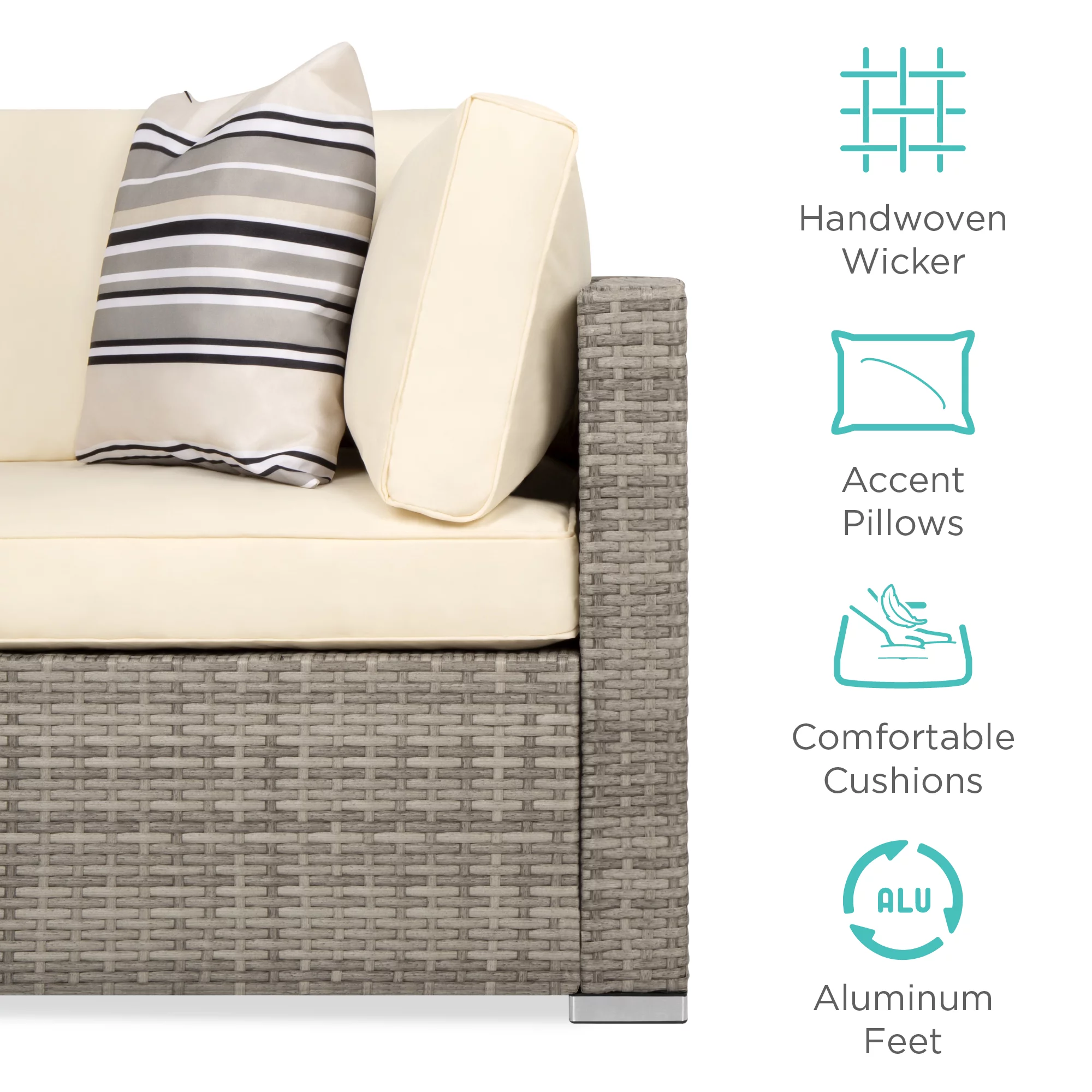 Best Choice Products 7-Piece Outdoor Modular Patio Conversation Furniture, Wicker Sectional Set - Gray/Navy - Cheap Fitting