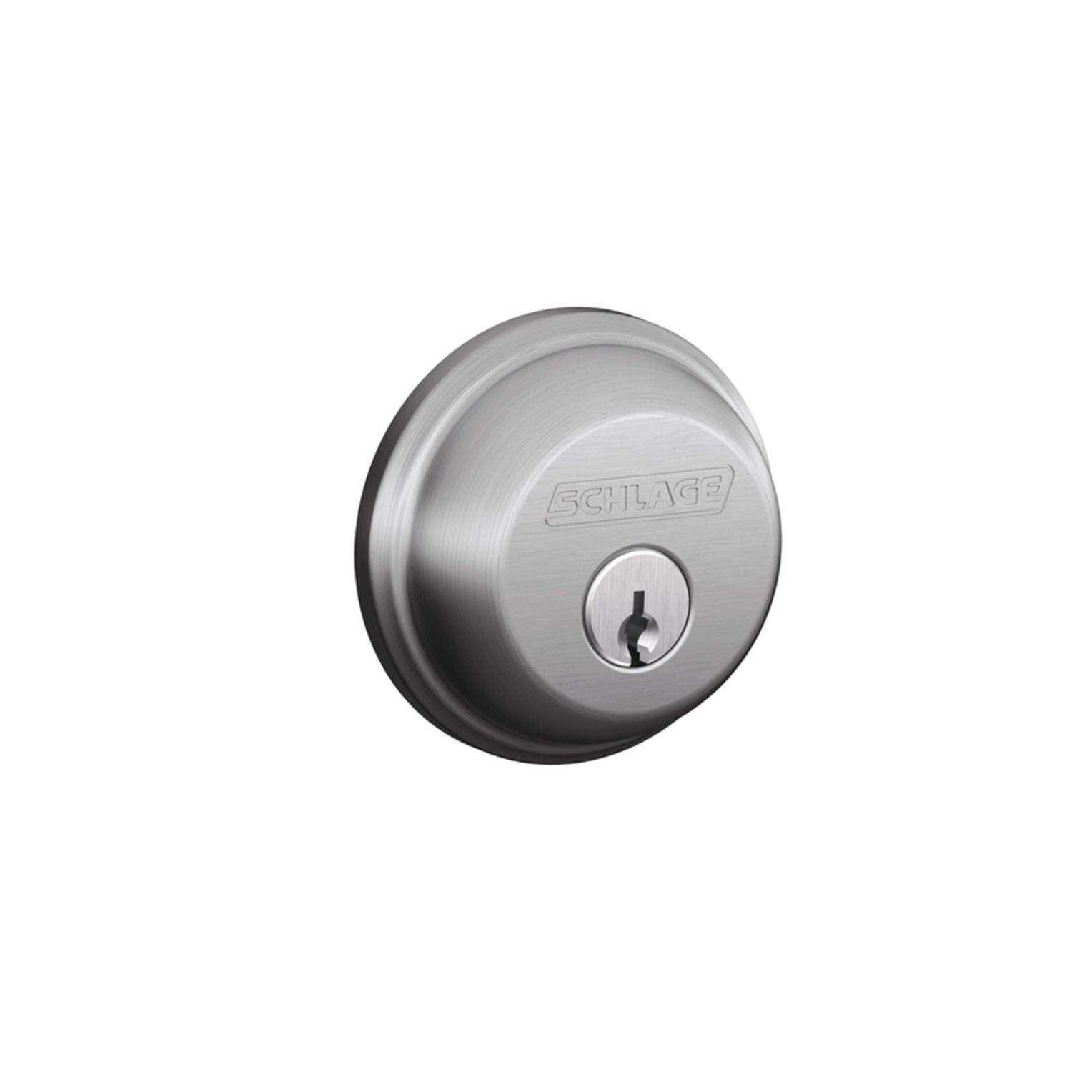 Schlage Satin Chrome Zinc Double Cylinder Deadbolt - Cheap Fitting
