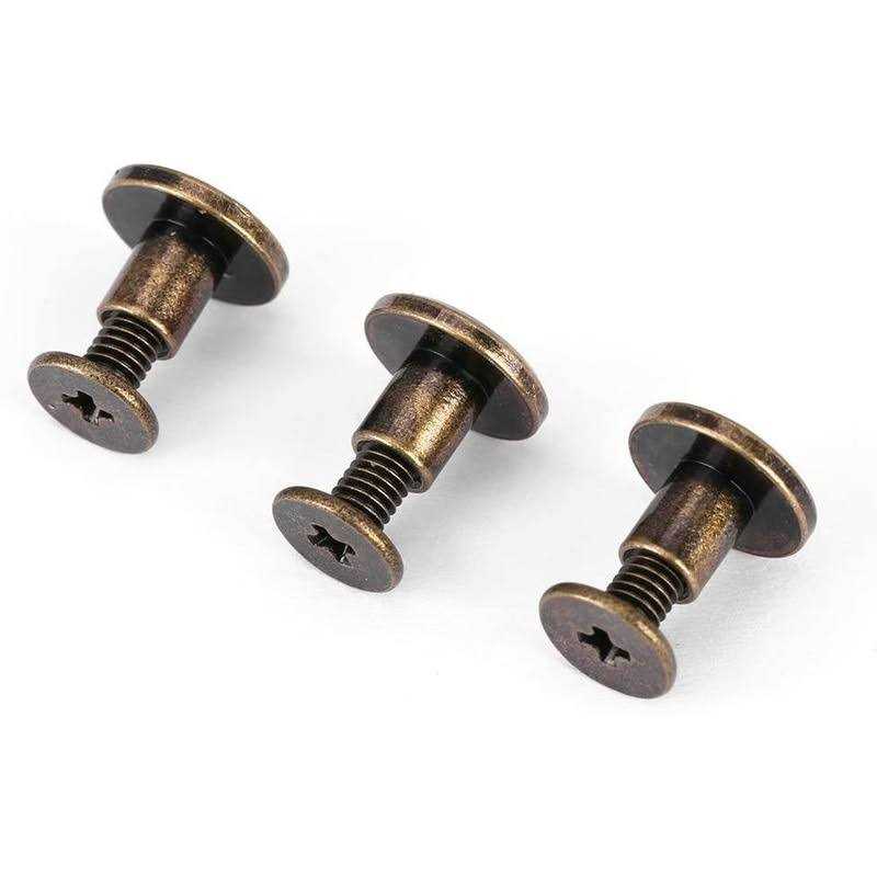 20Pcs Flat Leather Rivets Chicago Binding Screws Posts Assortment Kit for Scrapbook Photo Albums Leather Repair - Cheap Fitting