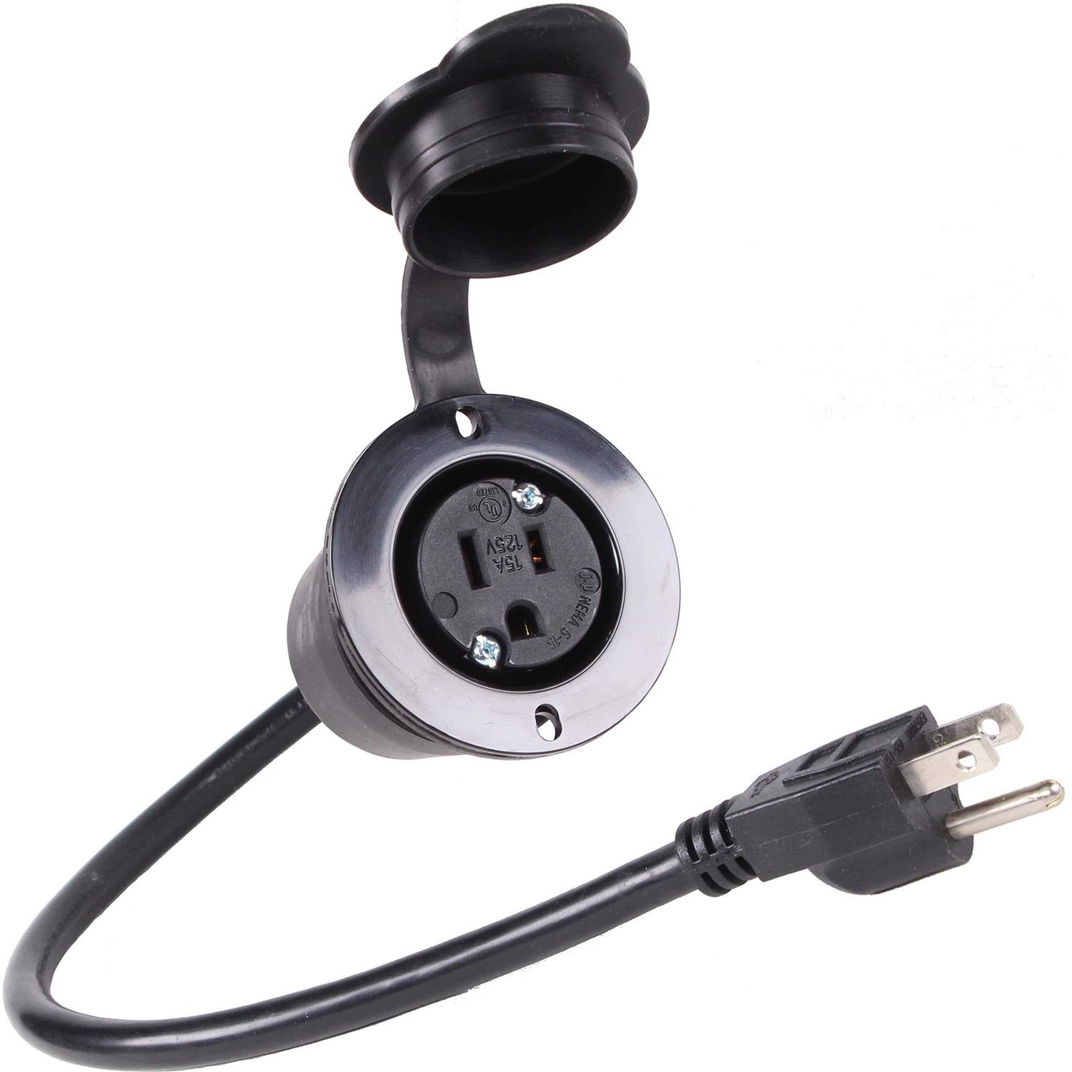 15A Weatherproof Outdoor Power Outlet by Journeyman-Pro 15 Amp 125 Volt NEMA 5-15R Receptacle Kit with Integrated 20 Extension Cord + Waterproof - Cheap Fitting