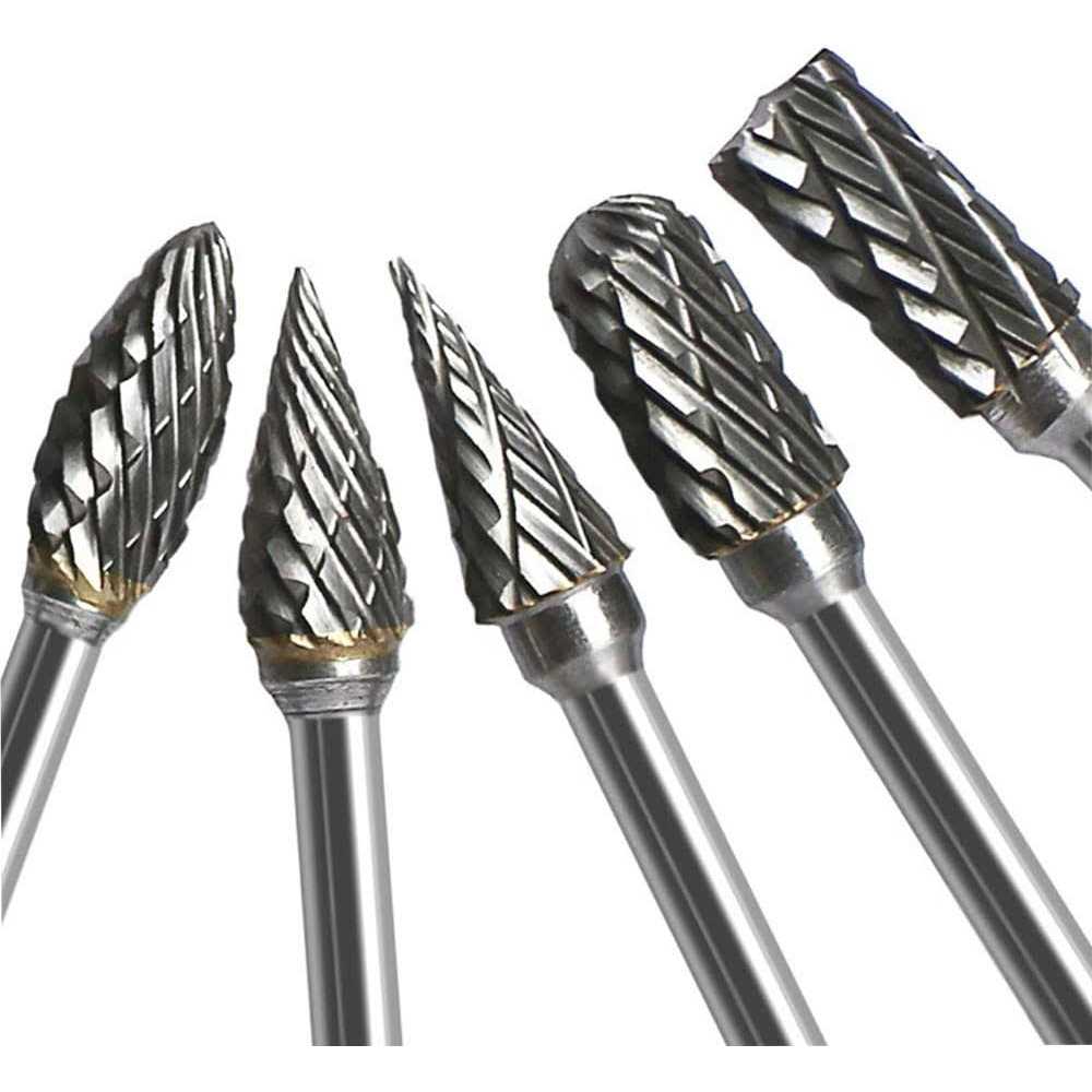Lukcase Double Cut Carbide Rotary Burr Set 10 Pcs 1/8 Shank - Cheap Fitting