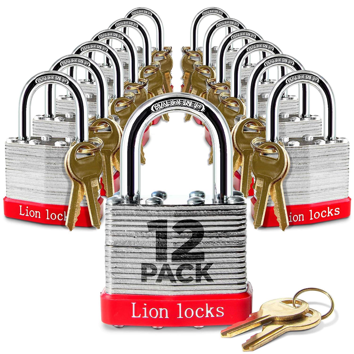 Lion Locks Keyed-Alike Padlocks w Shackle Keys - Cheap Fitting