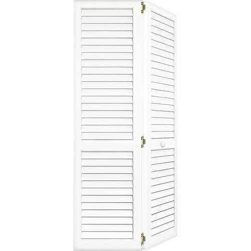 Louvered Wood Painted Plantation Bi-Fold Door Kimberly Bay Size: 35.69 x 80 - Cheap Fitting