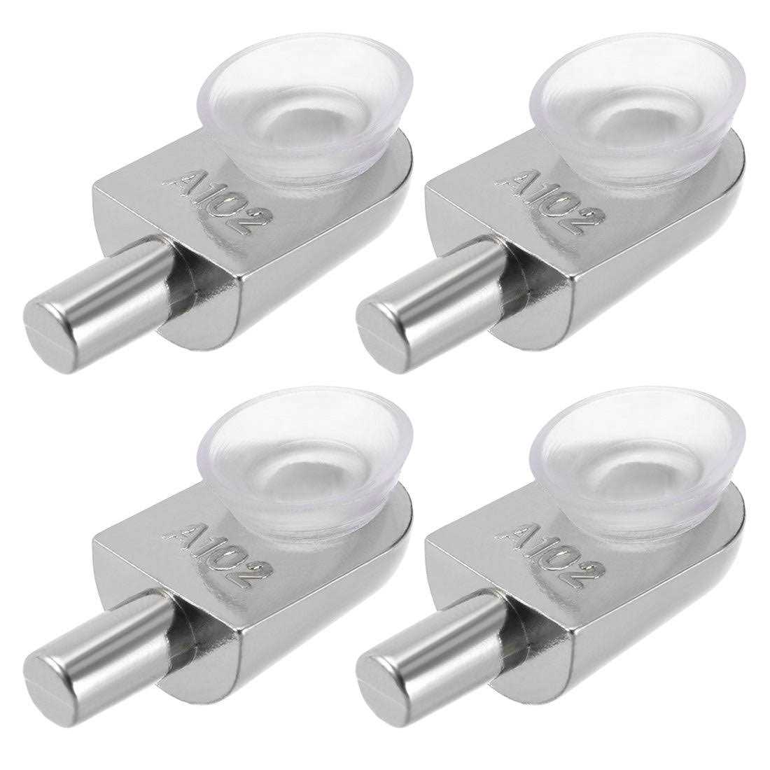 uxcell Shelf Support Pegs Glass Clamp Bracket Zinc Alloy Nail with Suction Cup,4pcs - Cheap Fitting