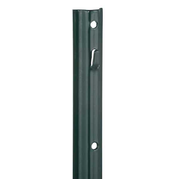 Everbilt 1-1/4 in. x 3/4 in. x 3 ft. 14-Gauge Green Steel U-Fence Post with Anchor Plate - Cheap Fitting