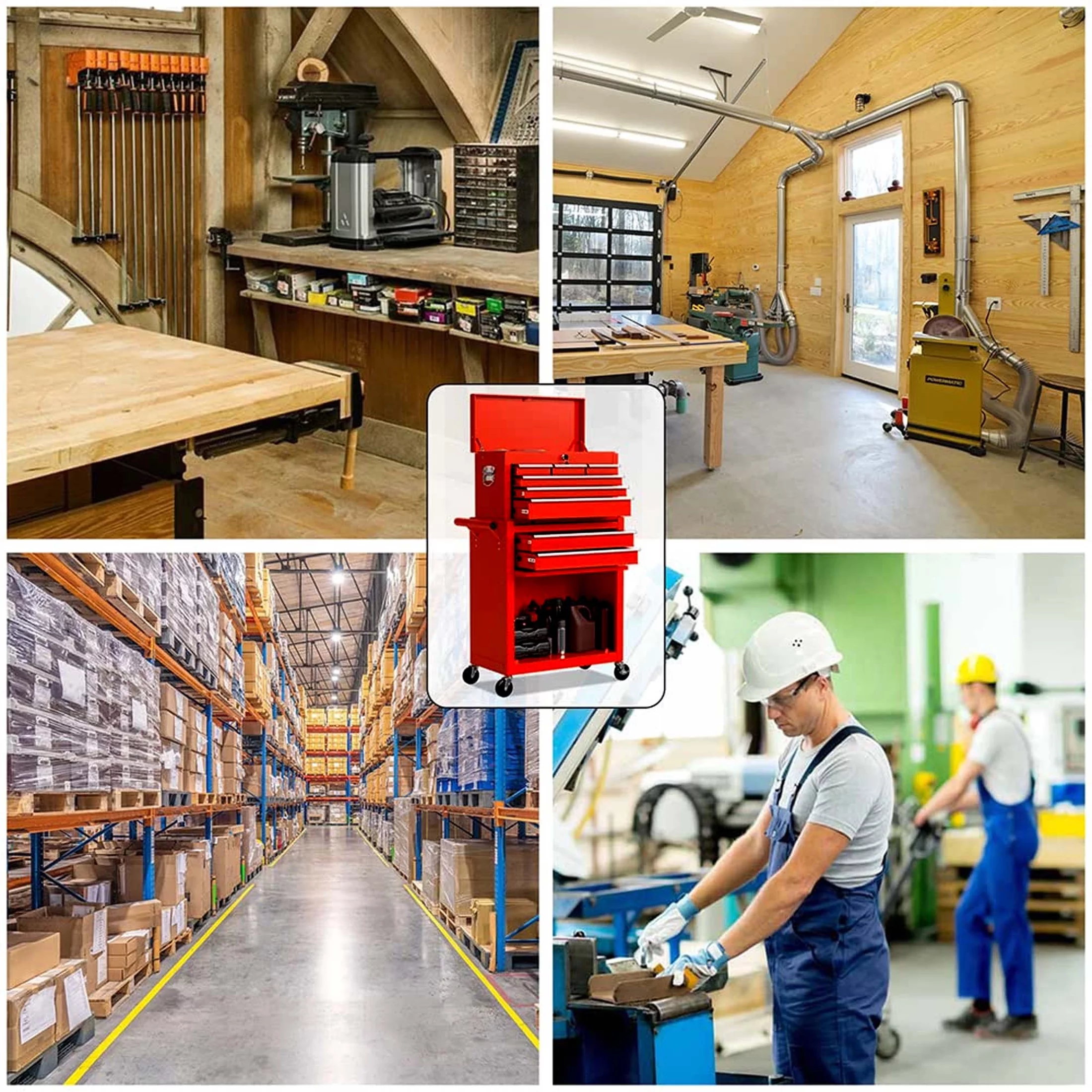 Aukfa Tool Chest, 2 in 1 Steel Rolling Tool Box & Cabinet On Wheels for Garage, 8-Drawer, Blue - Cheap Fitting