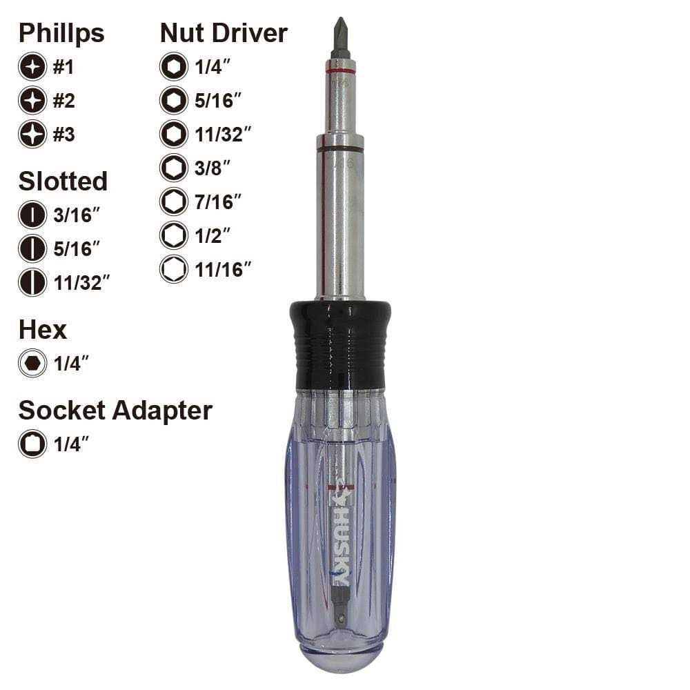 Husky 15-in-1 Screwdriver/Nut Driver - Cheap Fitting