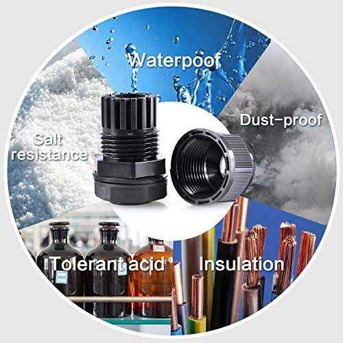 XHF 50 Pcs IP68 Strain Relief Nylon Cord Grip Waterproof NPT Cable Glands Adjustable UL Listed and RoHS Compliant - Cheap Fitting