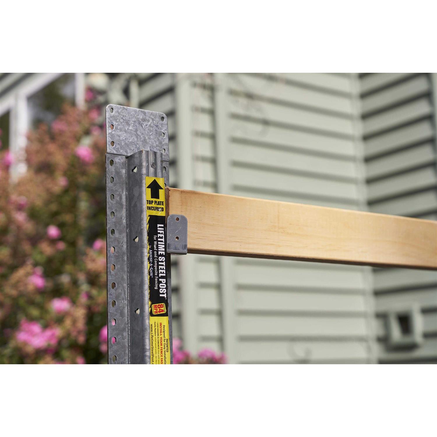 Lifetime Steel Post 7 ft Galvanized Post with Clear Powdercoat LTP 80120 - Cheap Fitting