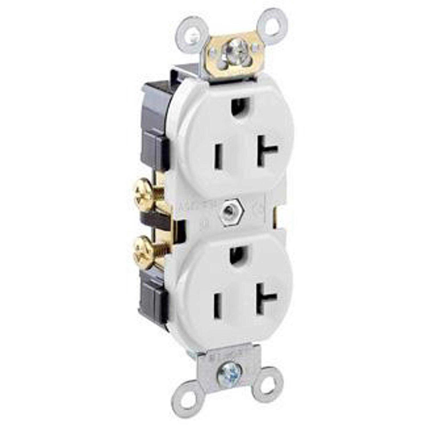Leviton CR20-W Duplex Receptacle - Cheap Fitting