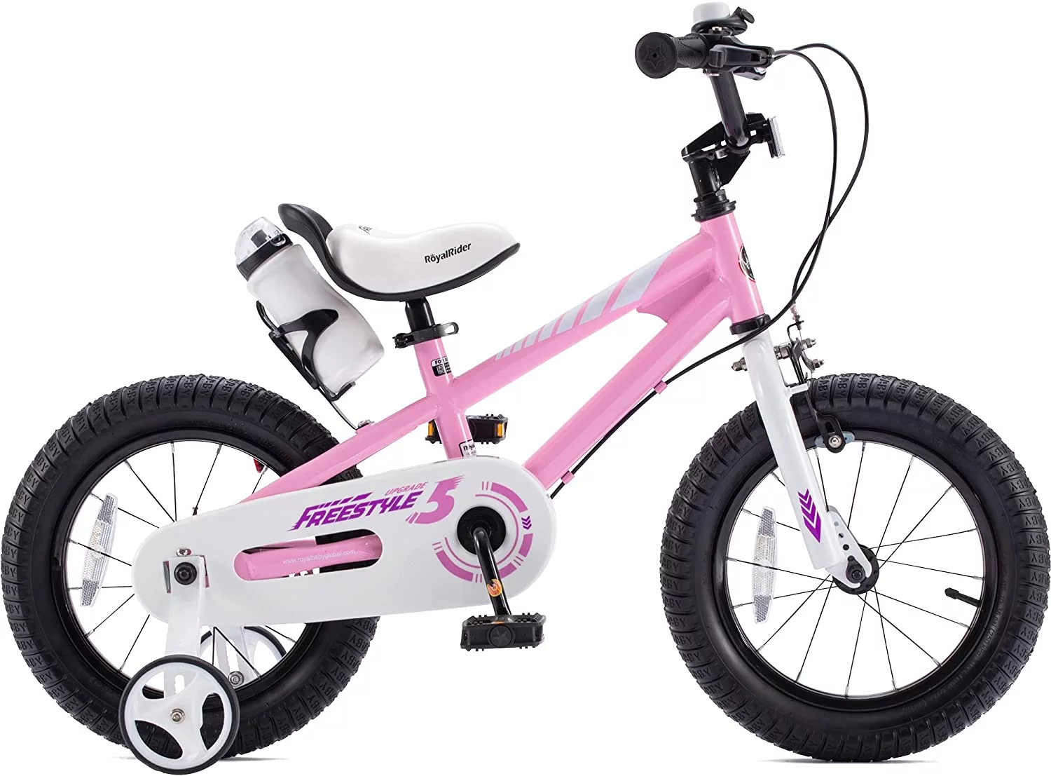 Royalbaby Freestyle 14 In Blue Kids Bike Boys and Girls Bike Two hands brakes - Cheap Fitting