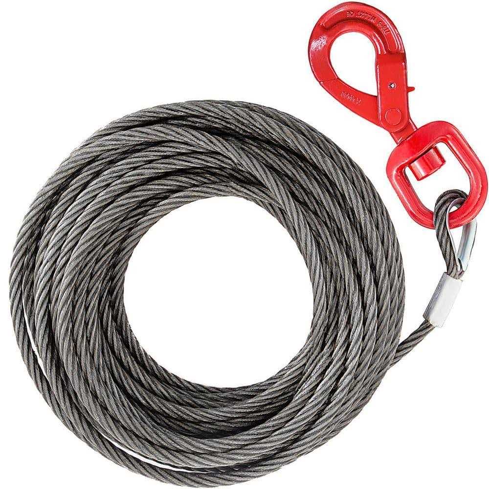 VEVOR Galvanized Steel Winch Cable 3/8 x Wire Rope with Hook Steel Cable - Cheap Fitting