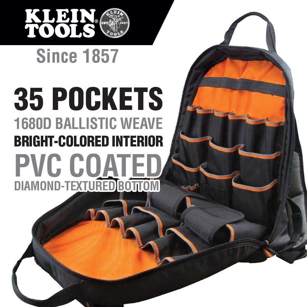 Klein Tools 55482 Tradesman Pro Tool Station Tool Bag Backpack - Cheap Fitting