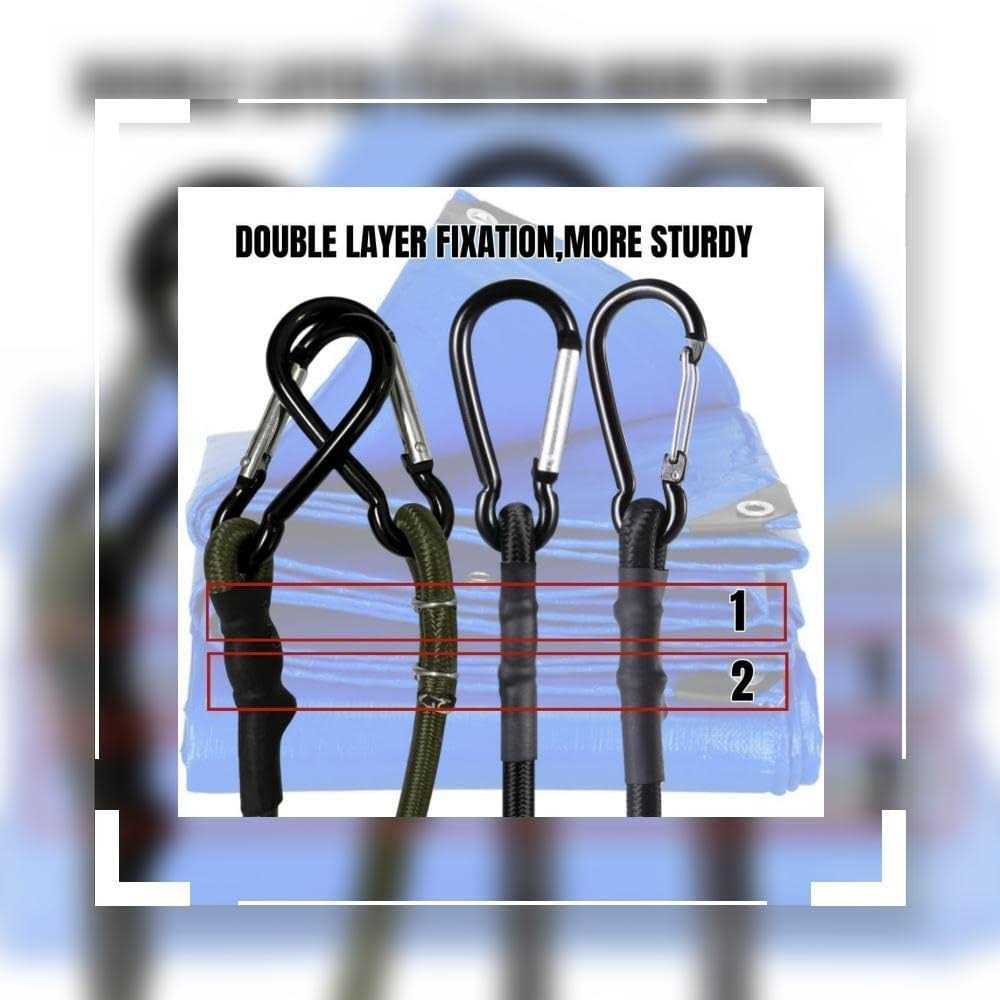 Yuxh Bungee Cord with Carabiner Hooks Black - Cheap Fitting