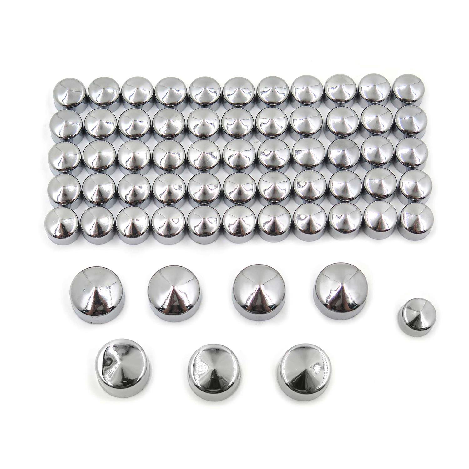 Httmt 63pcs Chrome Caps Cover Kit for 04-15 Harley Sportster Engine & Misc Bolt Nut - Cheap Fitting