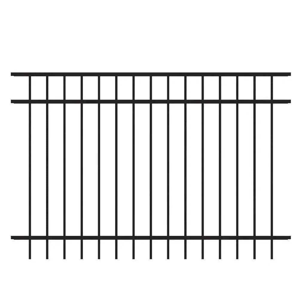 FORGERIGHT Vinings H x 6 ft. W Black Aluminum Pre-Assembled Fence Panel - Cheap Fitting