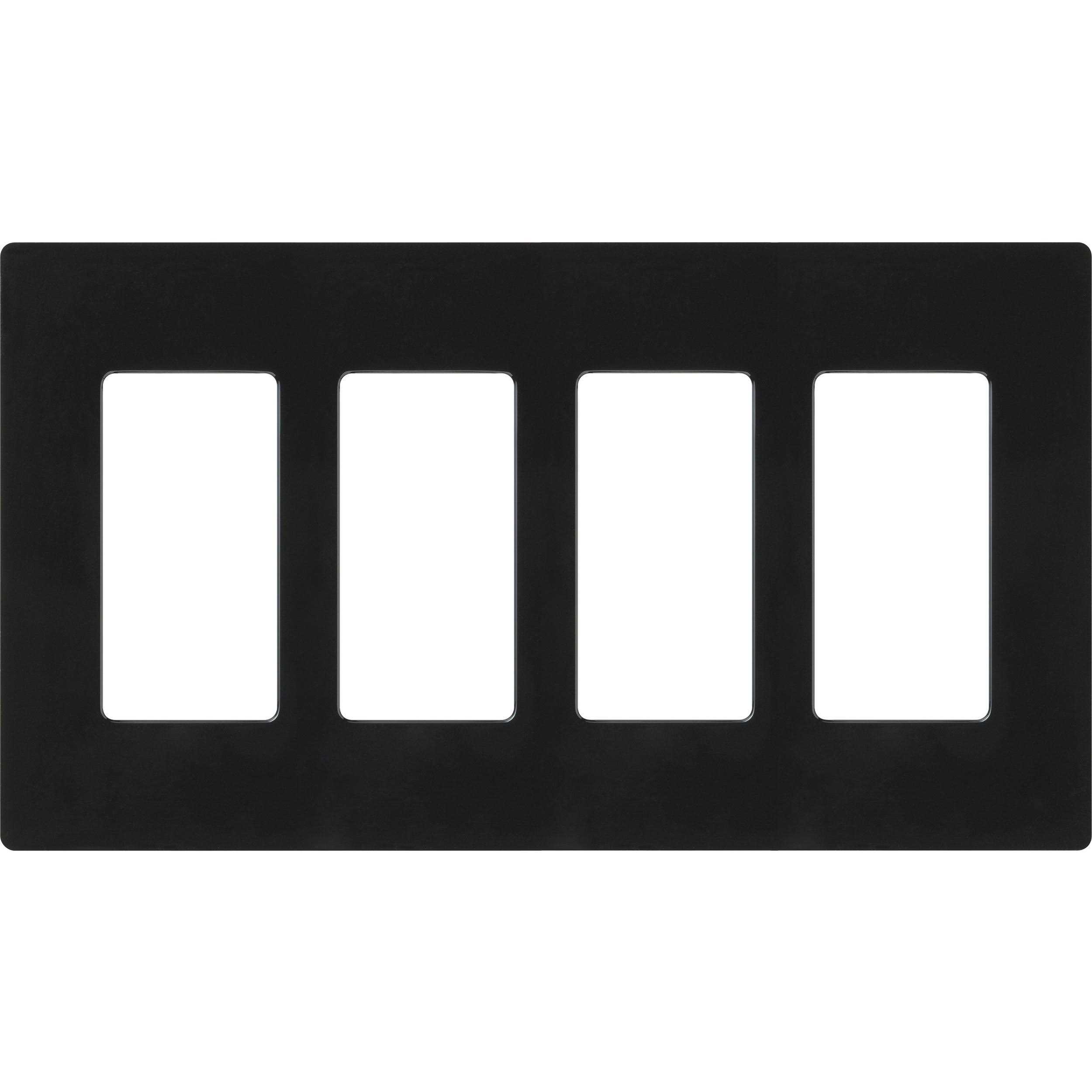 Lutron Claro 4 Gang Wallplate Black CW-4-BL - Cheap Fitting
