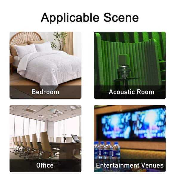 Wellco 12 in. x 12 in. Square Sound Absorbing Acoustic Foam Panels in Black - Cheap Fitting