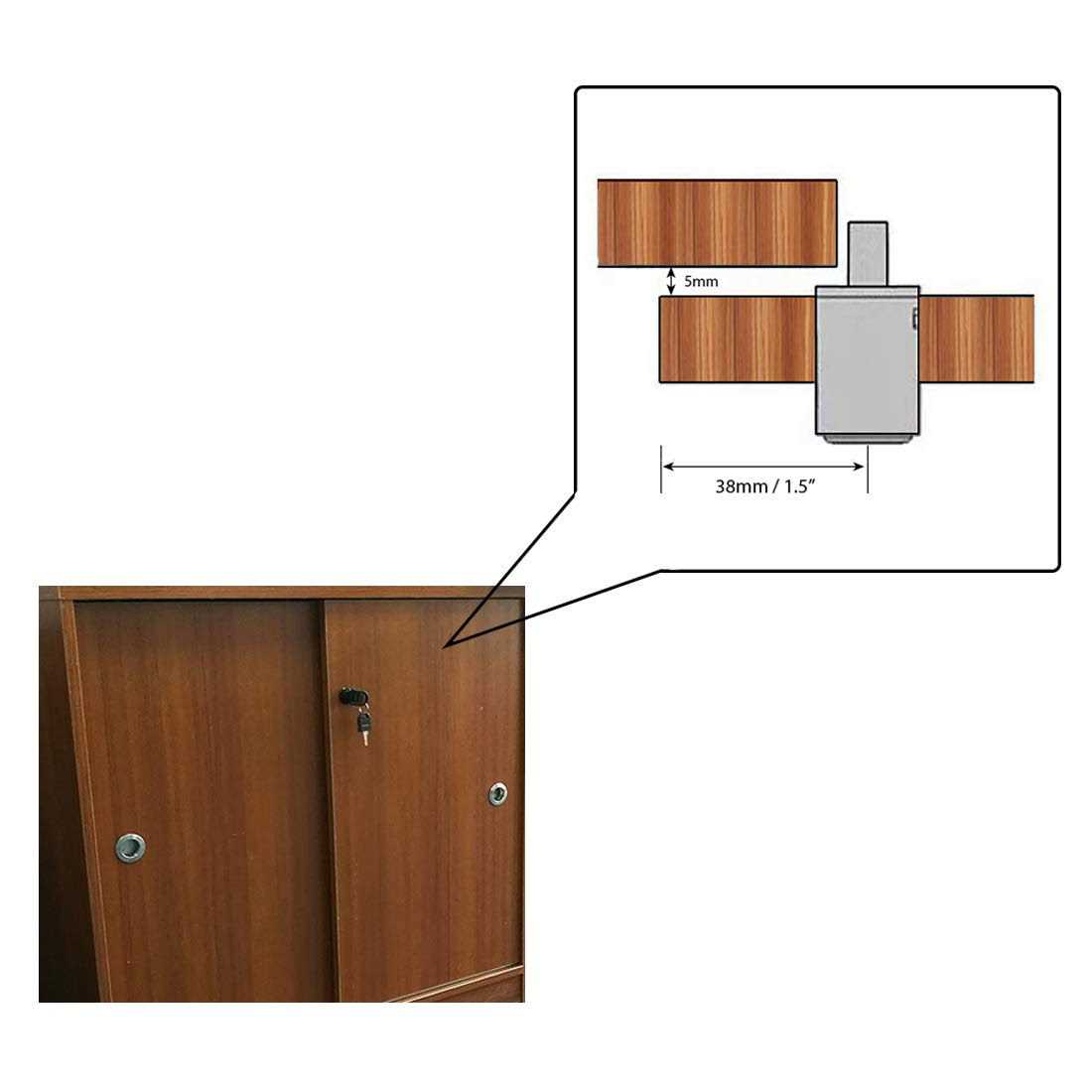 VictorsHome Push Plunger Lock 19mm x Cylinder Head Chrome Plated Zinc Alloy Keyed 2 Pack - Cheap Fitting