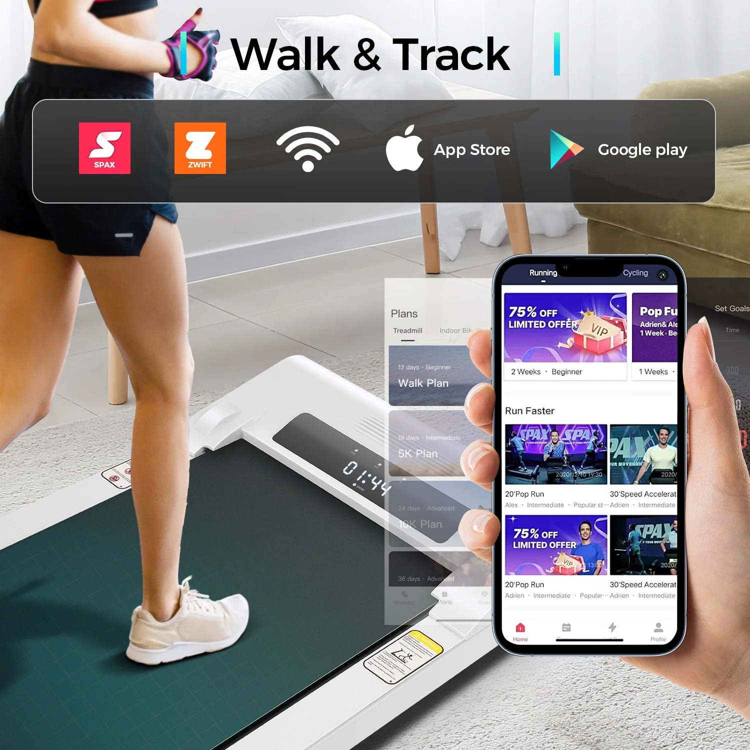 Under Desk Treadmill,2.5HP Installation-Free Slim Flat Compact Treadmill,Electric Quiet Walking Treadmill with LED Display and Wireless Remote Control for Home/Office (pink) - Cheap Fitting