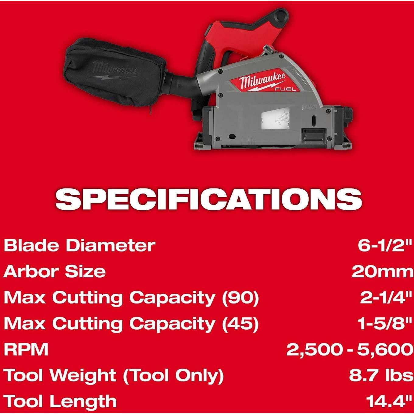 Milwaukee M18 FUEL Plunge Track Saw 2831-20 - Cheap Fitting