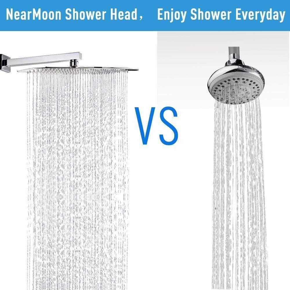 Rain Shower head, NearMoon High Flow Stainless Steel Square Rainfall ShowerHead, Waterfall Bath Shower Body Covering, Ceiling or Wall Mount - Cheap Fitting