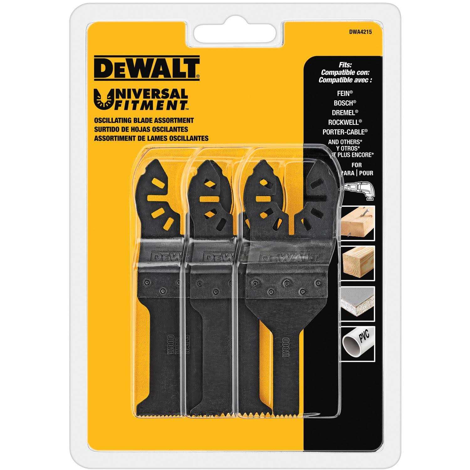 DEWALT DWA4215 Oscillating Blade Set - Cheap Fitting
