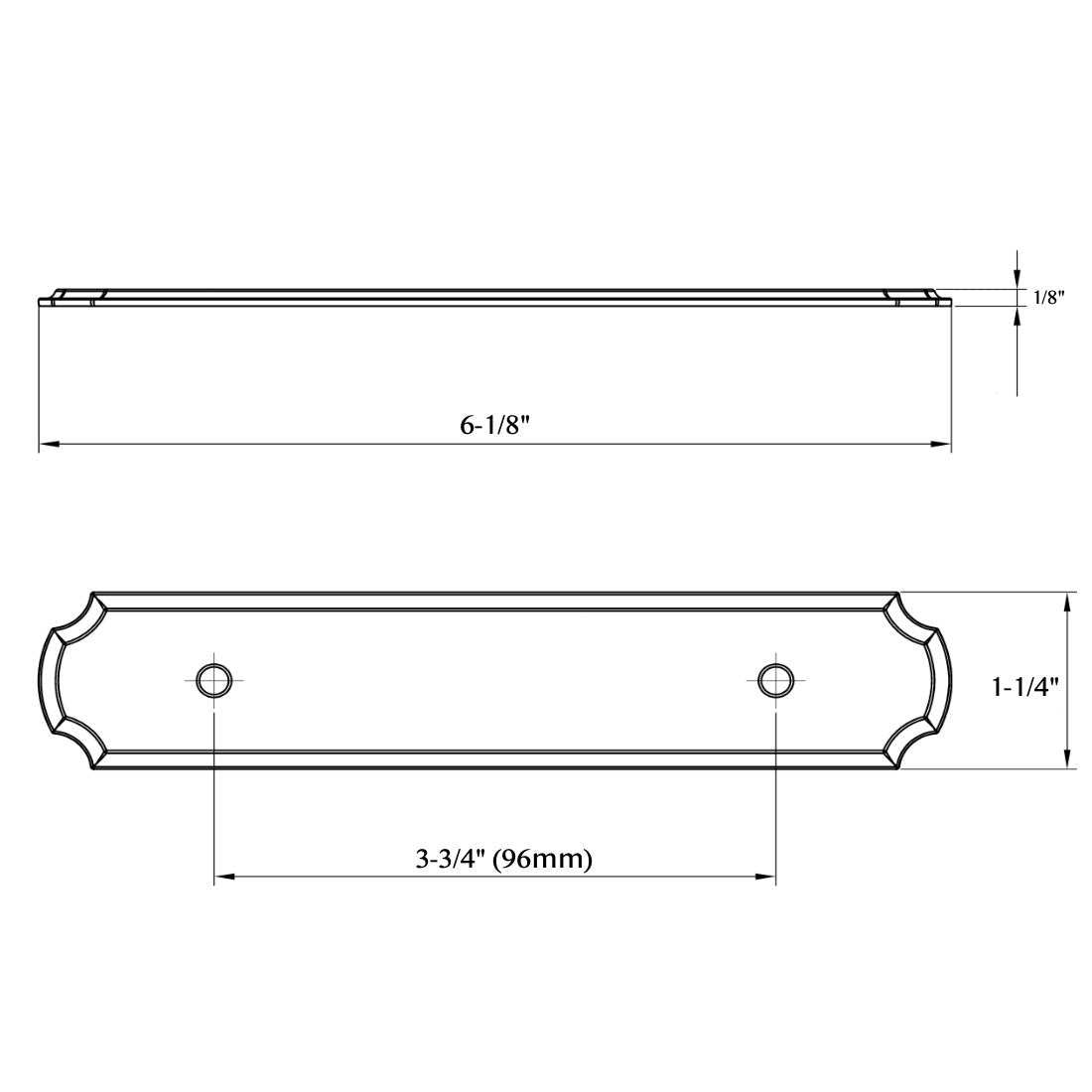 Cosmas B-112-96sn Satin Nickel Cabinet Hardware Handle Pull Backplate/Back Plate	Cosmas B-112-96sn Satin Nickel Cabinet Hardware Handle Pull Backplate/Back Plate - Cheap Fitting