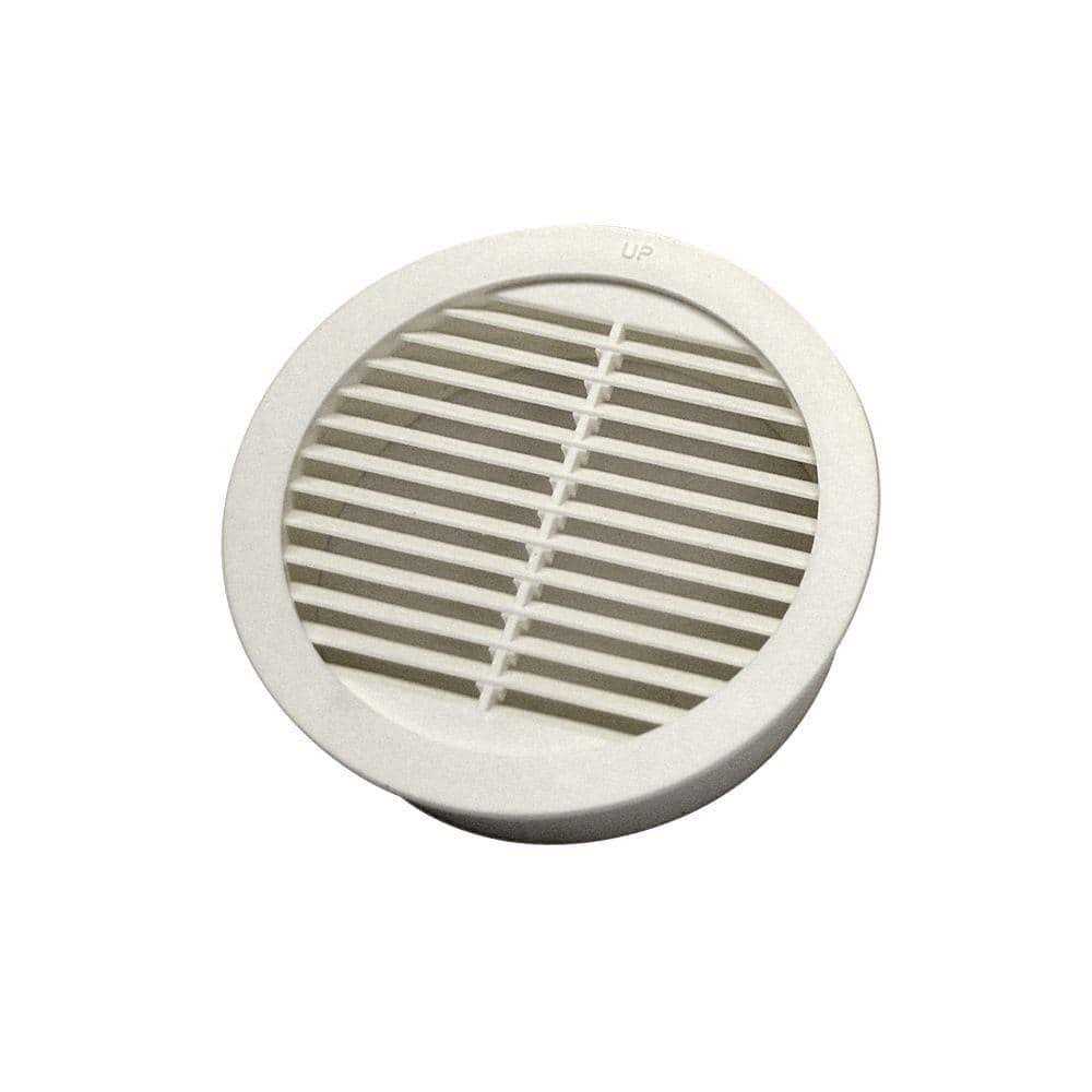 Master Flow 4 in. Resin Circular Mini Wall Louver Soffit Vent - Cheap Fitting