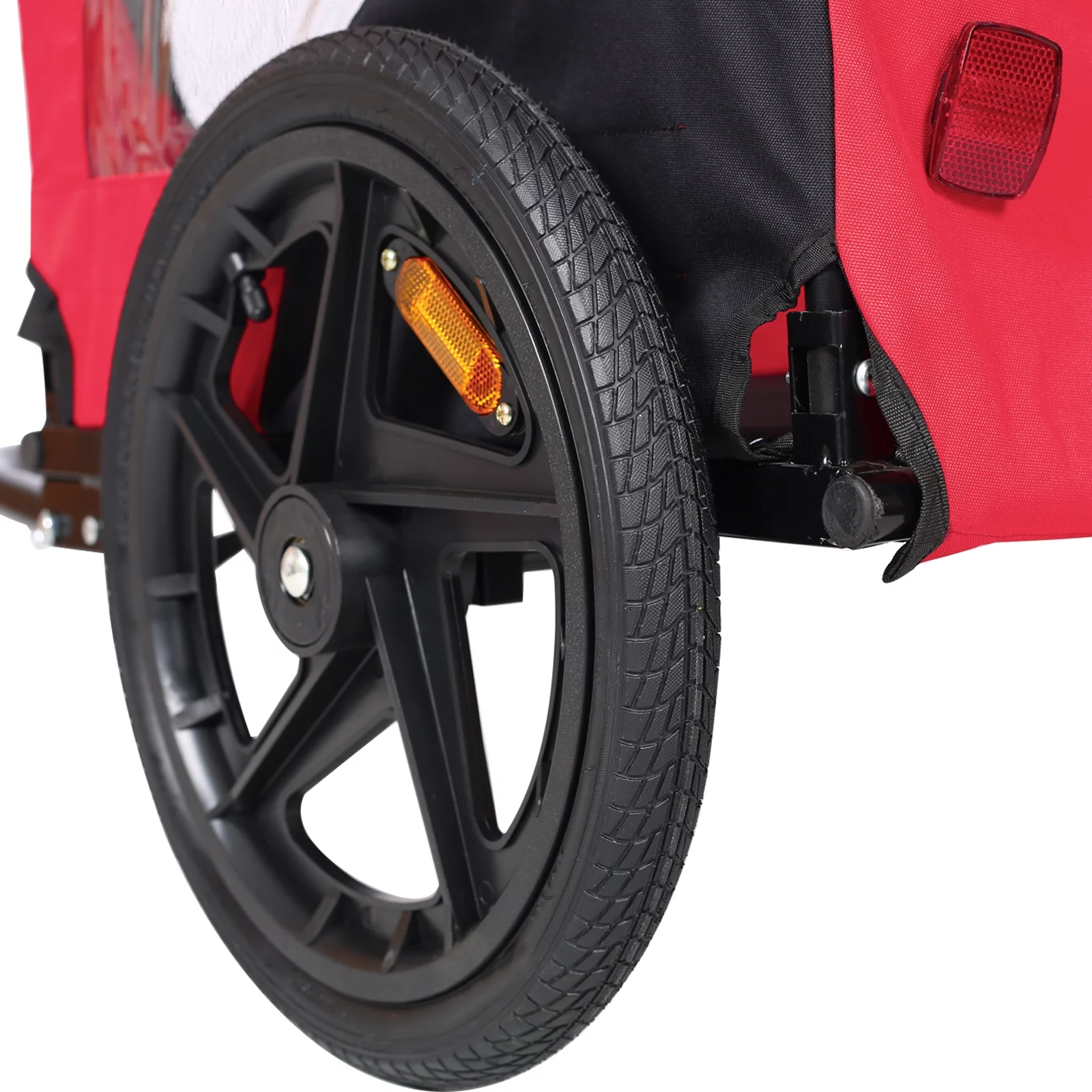 CJC Bike Pet Trailer for Small and Large Dogs - Folding Frame Carrier - Easy to Connect and Disconnect to Bikes - Adjustable - Red - Cheap Fitting