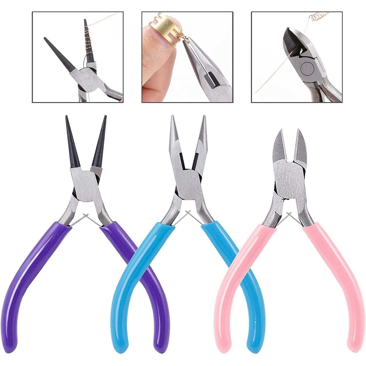 Jewelry Pliers SONGIN 3 Pack Jewelry Pliers Set Tools Includes Needle Nose Pliers Round Nose Pliers Wire Cutters Chain Nose Pliers for Jewelry Making - Cheap Fitting