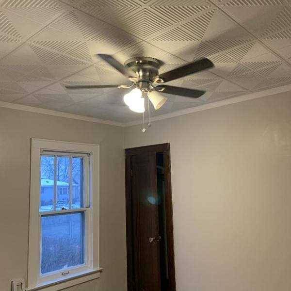 Pyramid Illusion 1.6 ft. x 1.6 ft. Polystyrene Glue-Up Ceiling Tile A La Maison Ceilings - Cheap Fitting