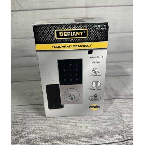Defiant Slim Satin Nickel Electronic Touchpad Deadbolt - Cheap Fitting
