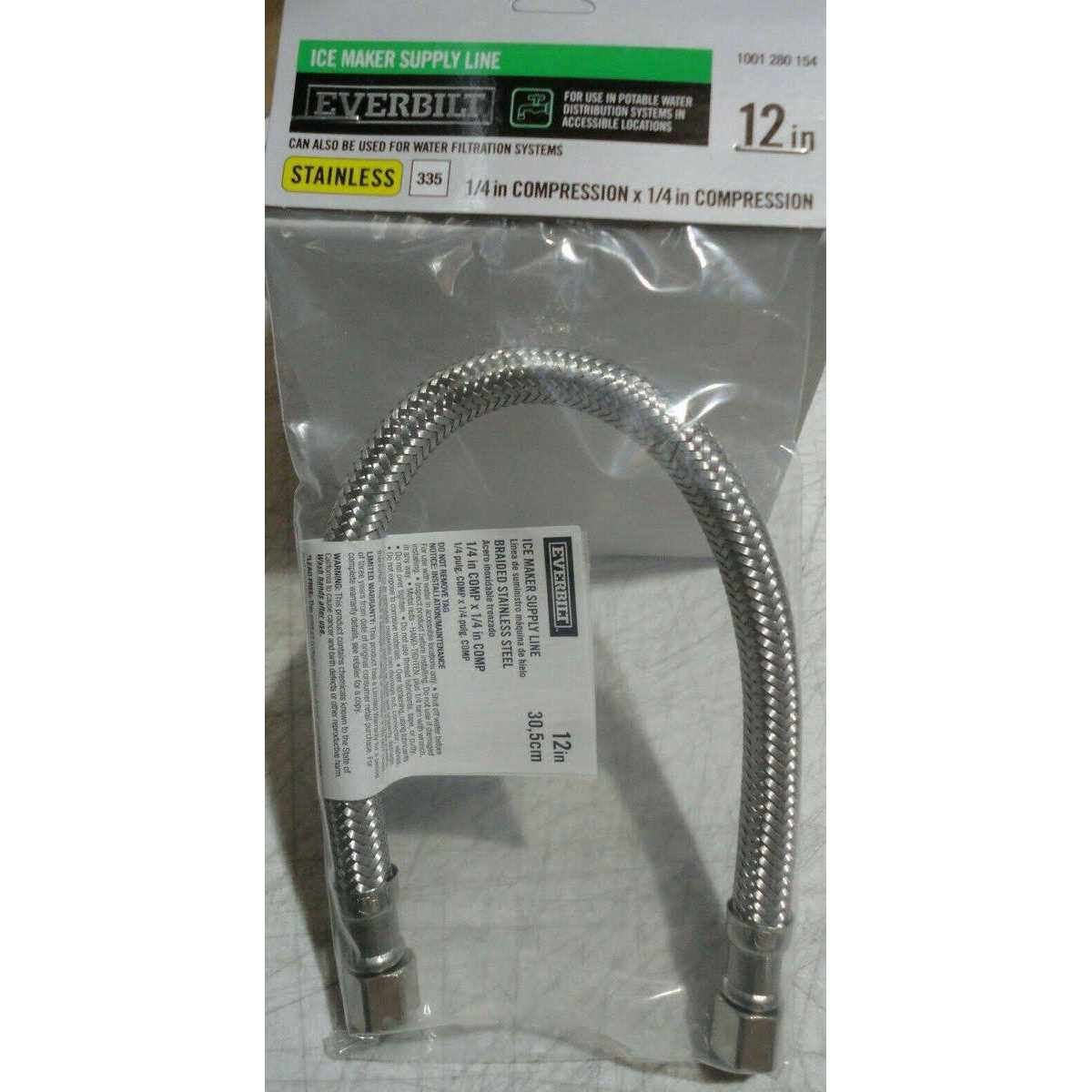 Everbilt 1/4 in. COMP x 1/4 in. COMP x 12 in. Ice Maker Connector - Cheap Fitting