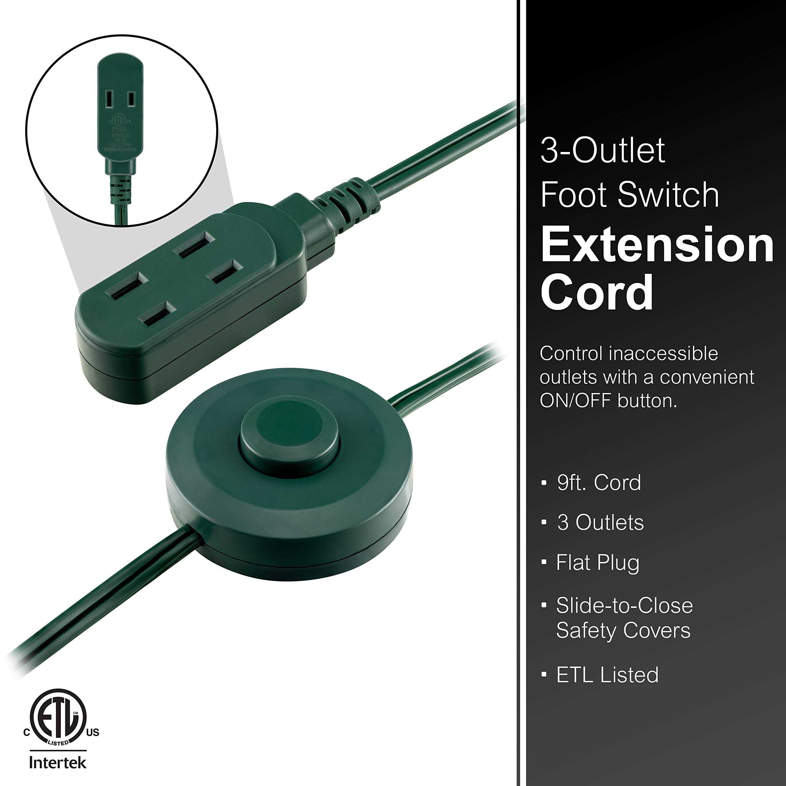 GE 3-Outlet 9ft Extension Cord with Footswitch - Cheap Fitting
