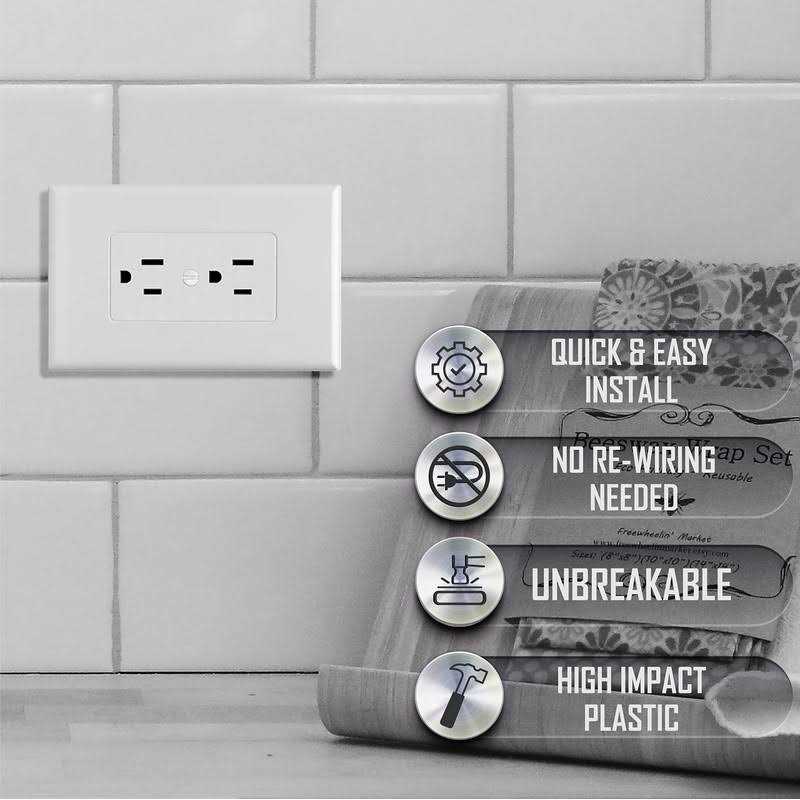 Taymac Revive 1-Gang White Decorator Midsize Wall Plate 2600W - Cheap Fitting