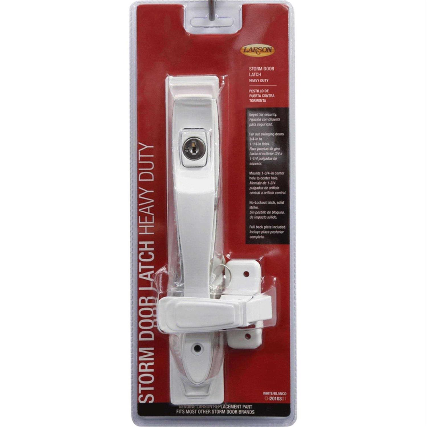 Larson Push Button Keyed Latch Heavy Duty White Zinc - Cheap Fitting