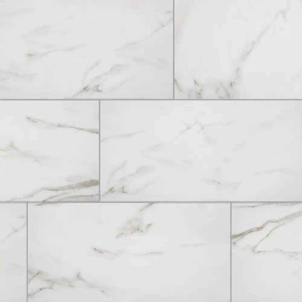 Florida Tile Home Collection Michelangelo Calacatta Rectified 12 in. x 24 in. Porcelain Floor and Wall Tile - Cheap Fitting