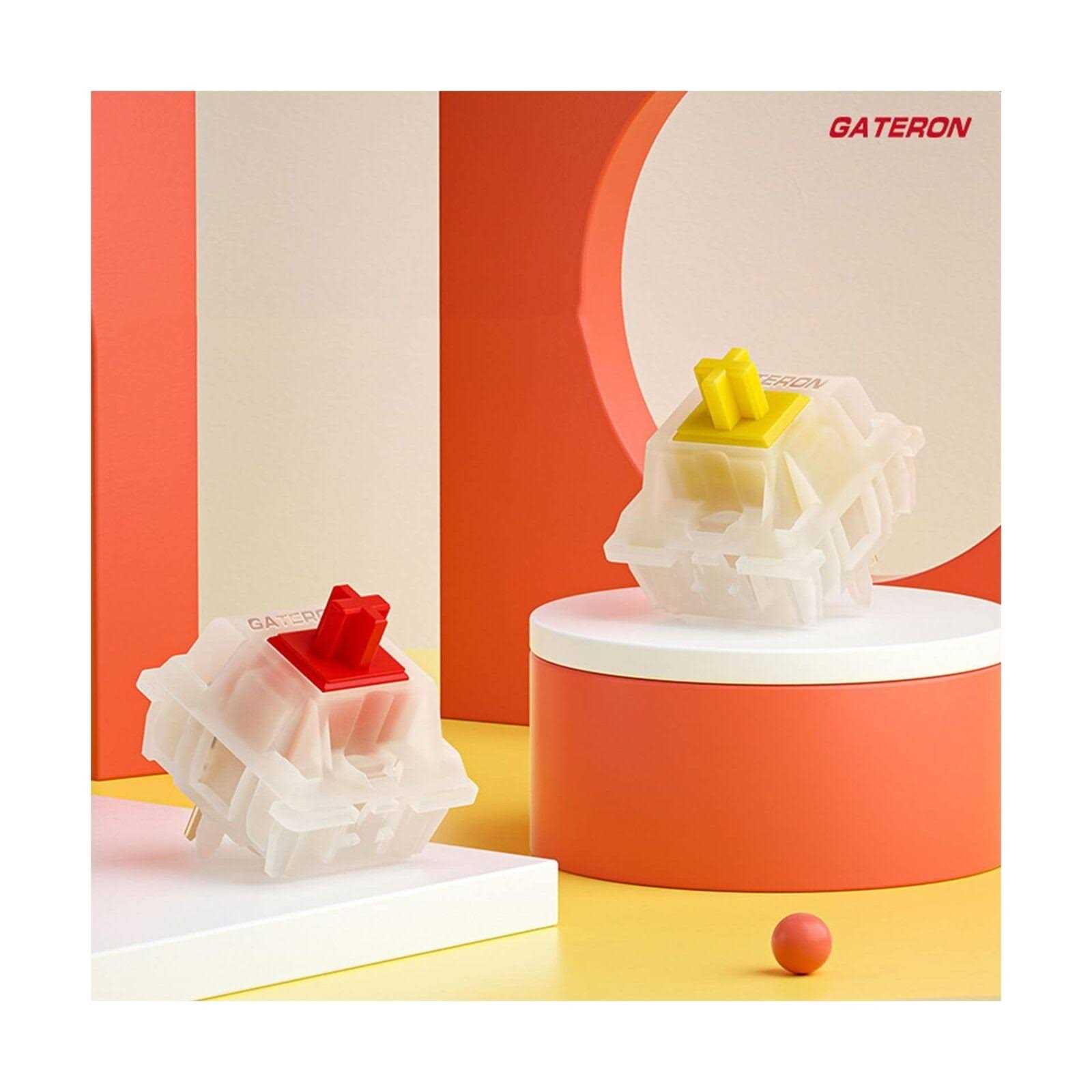 Gateron Milky Yellow Pro Switches Pre-lubed 5 Pin Linear Keyboard Switches for MX Mechanical Keyboard - Cheap Fitting