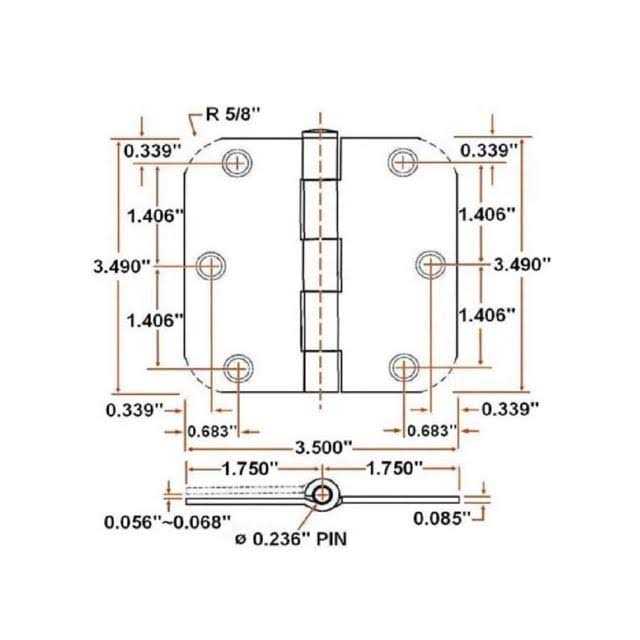 Design House 181420 10-Pack Hinge 3.5 Satin Nickel - Cheap Fitting
