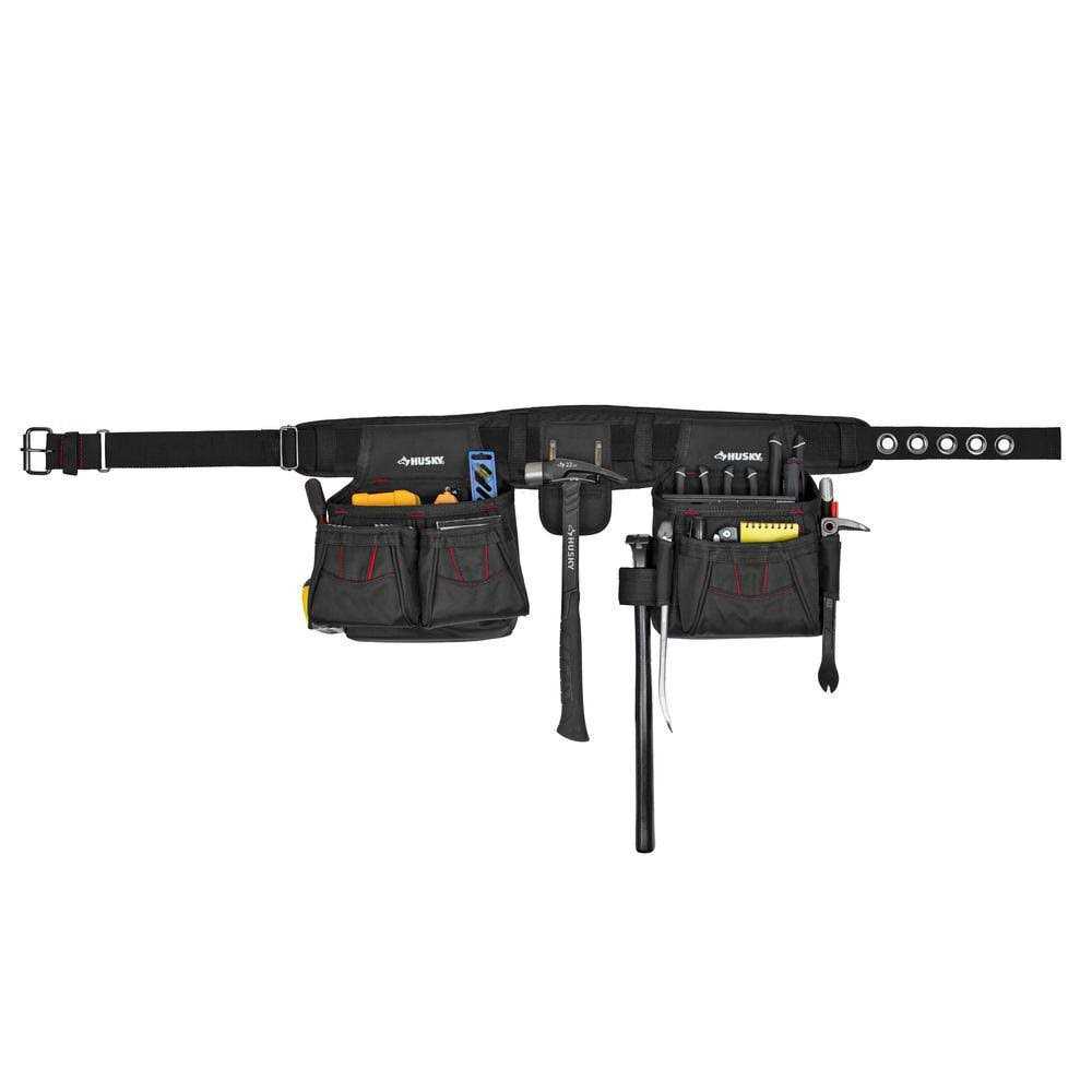Husky Black 10-Pocket Contractor&s Tool Belt - Cheap Fitting