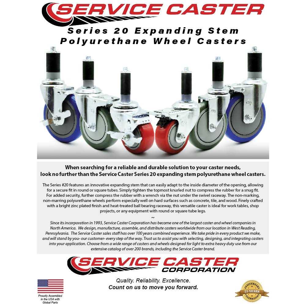Service Caster Expanding Stem Caster	Service Caster Expanding Stem Caster - Cheap Fitting