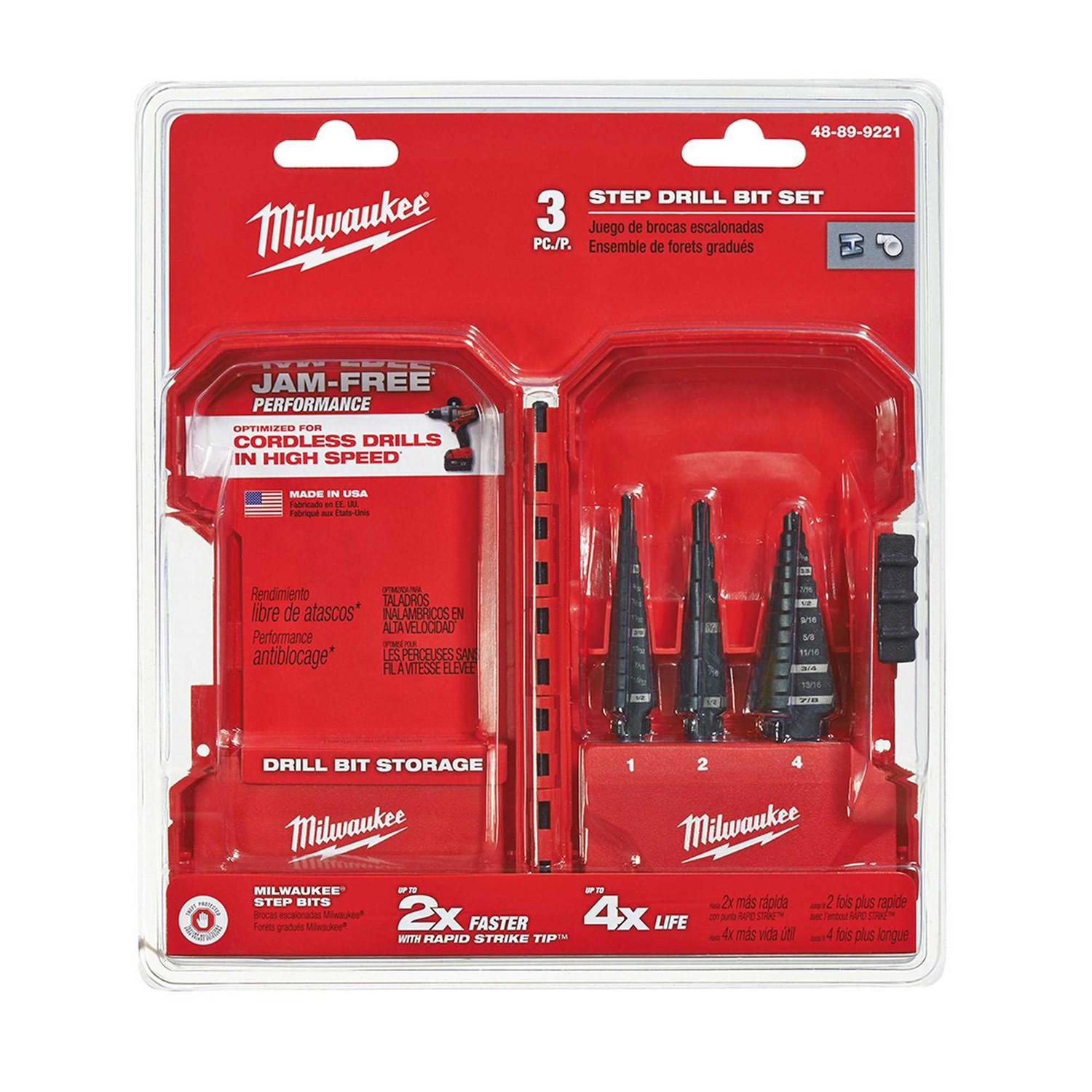 Milwaukee 48-89-9221 Step Drill Bit Set - Cheap Fitting