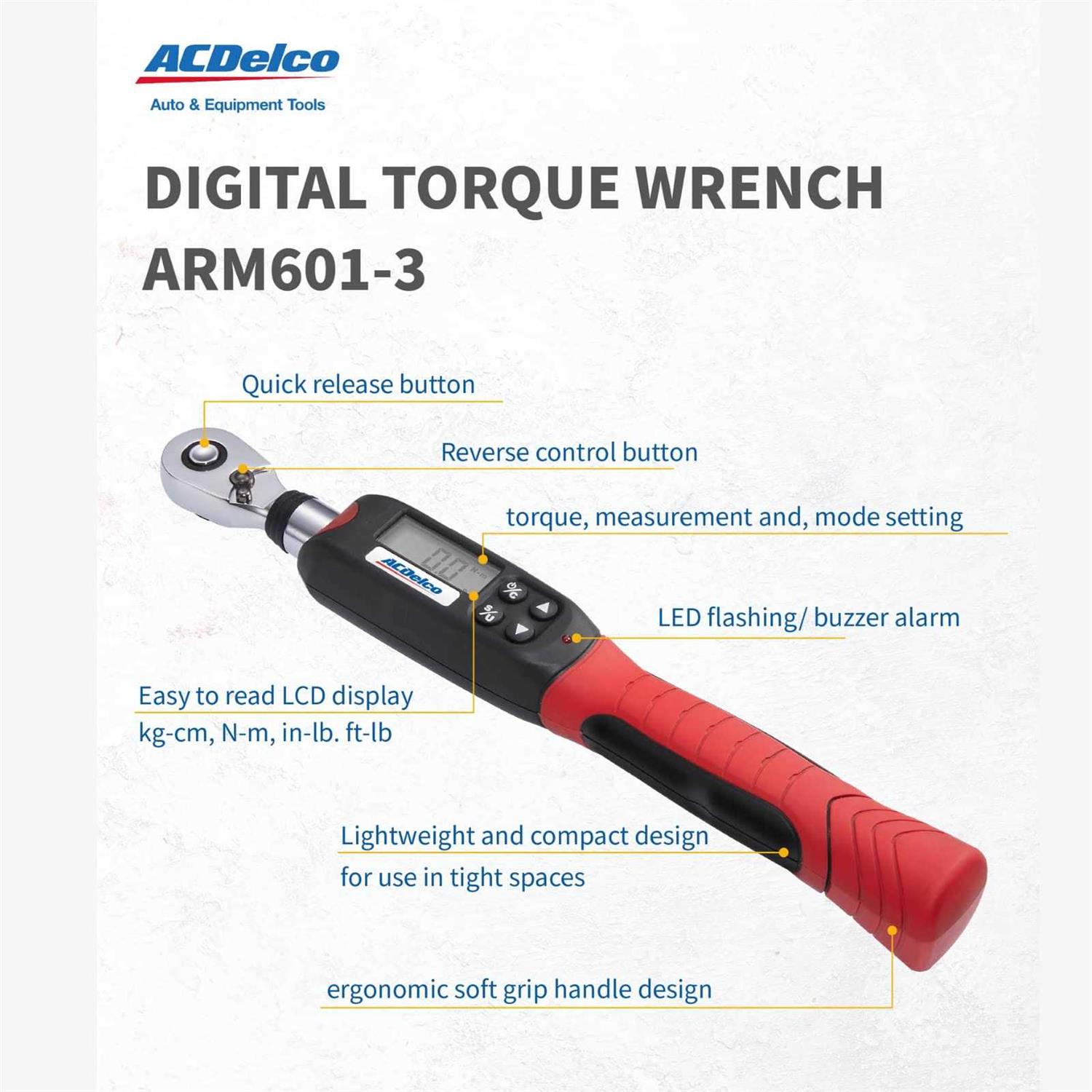 ACDelco 3/8 Digital Torque Wrench ARM601-3 - Cheap Fitting