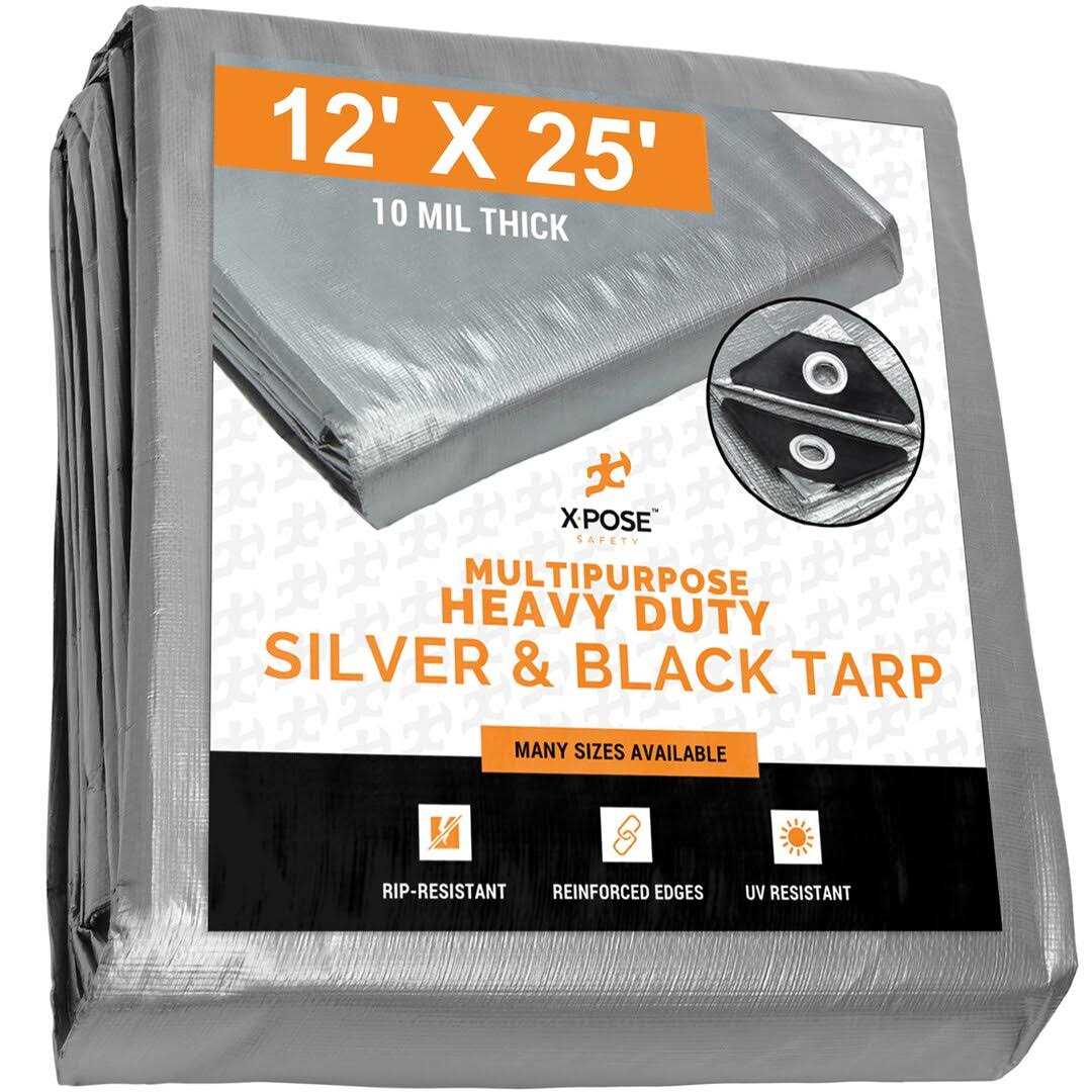 Xpose Safety Safety Heavy Duty Poly Tarp 10 Mil Thick Waterproof - Cheap Fitting